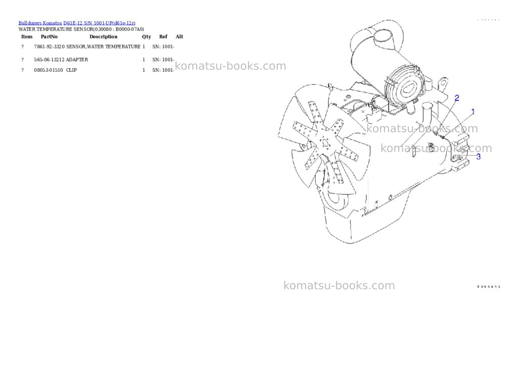 Komatsu d61e-12 s/n 1001-up overseas version Parts catalog cover Page 6