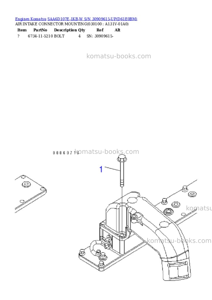 Komatsu SAA6D107E-1KB-W S/N 30909615-UP Parts catalog cover Page 9 Komatsu SAA6D107E-1KB-W S/N 30909615-UP Parts catalog cover Page 9