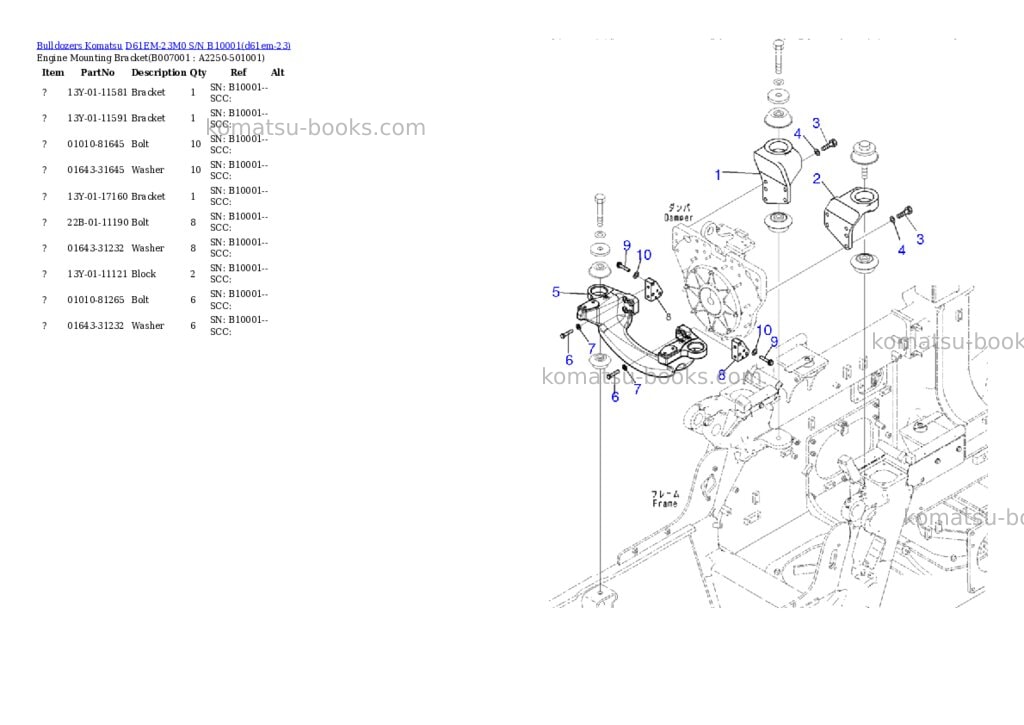 Komatsu D61EM-23M0 S/N B10001 Parts catalog cover Page 4 Komatsu D61EM-23M0 S/N B10001 Parts catalog cover Page 4