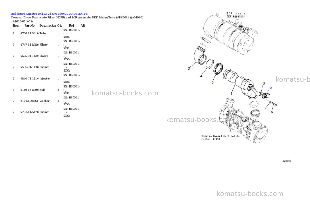 Komatsu D61EX-24 S/N B60001-UP Parts catalog cover Page 10