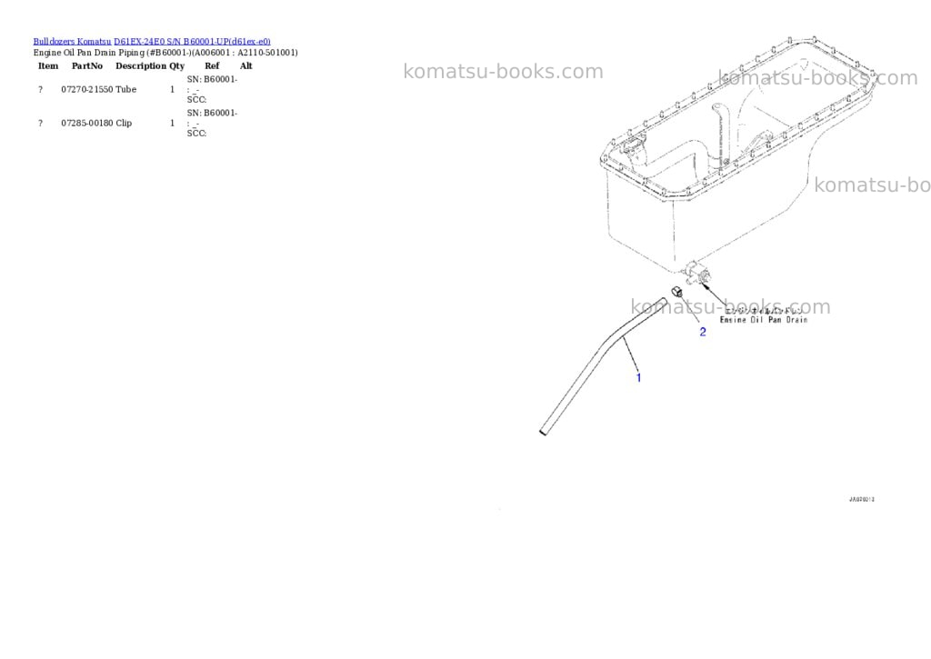 Komatsu D61EX-24E0 S/N B60001-UP Parts catalog cover Page 4 Komatsu D61EX-24E0 S/N B60001-UP Parts catalog cover Page 4