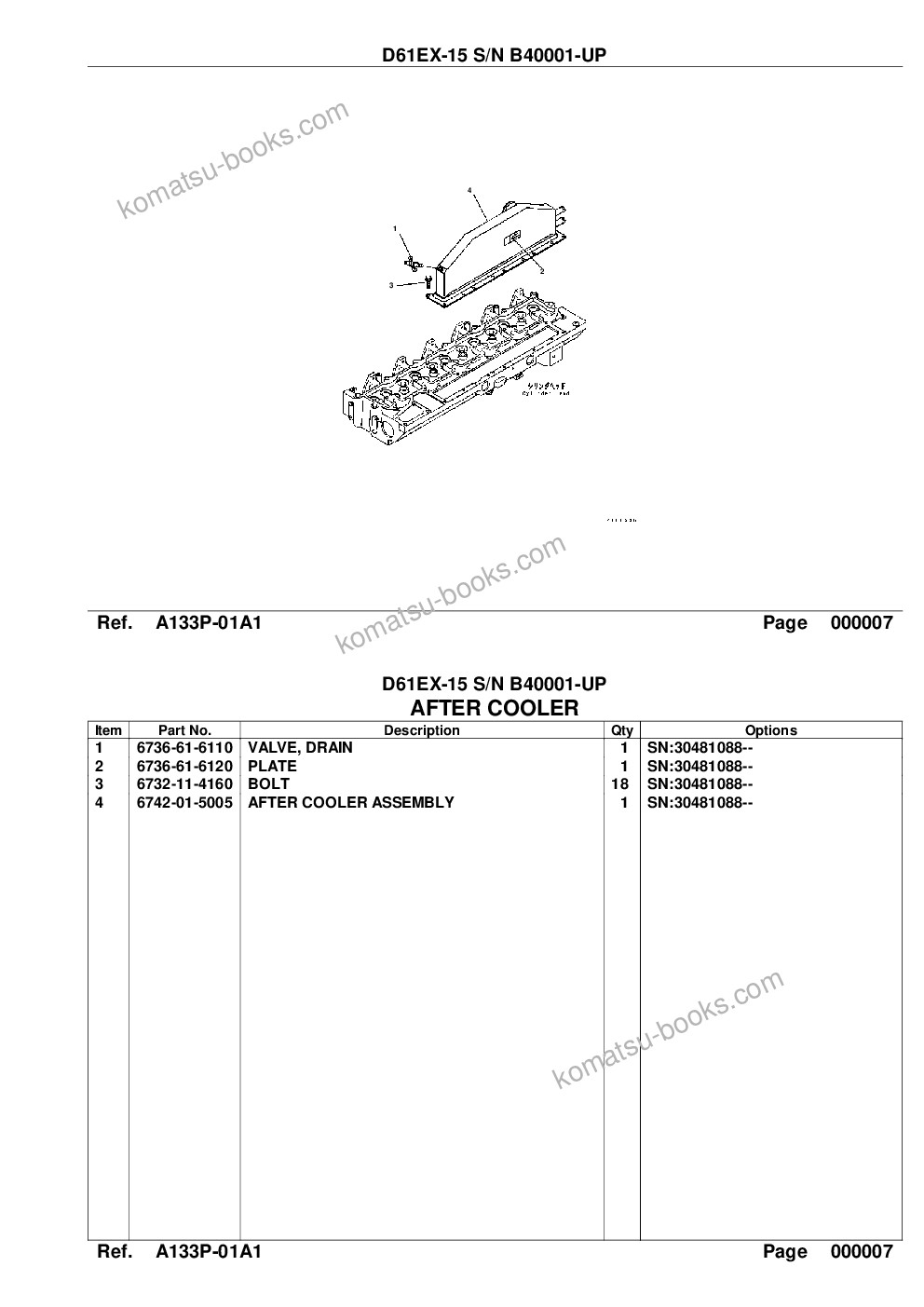 Komatsu d61ex-15 s/n b40001-up Parts catalog cover Page 8