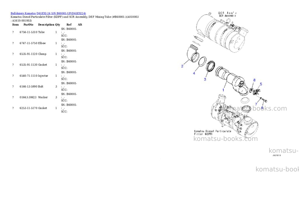 Komatsu d61exi-24 s/n b60001-up Parts catalog cover Page 10
