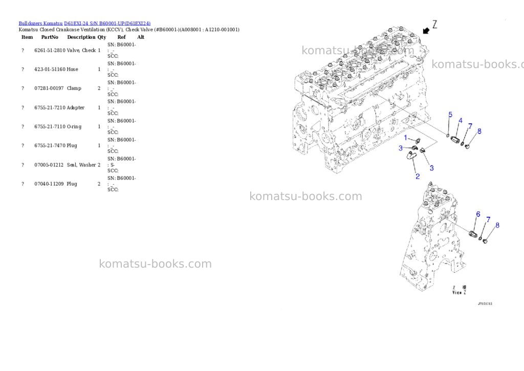 Komatsu d61exi-24 s/n b60001-up Parts catalog cover Page 6
