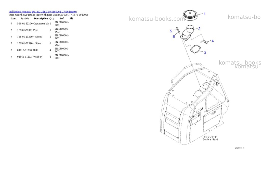 Komatsu D61EXI-24E0 S/N B60001-UP Parts catalog cover Page 2