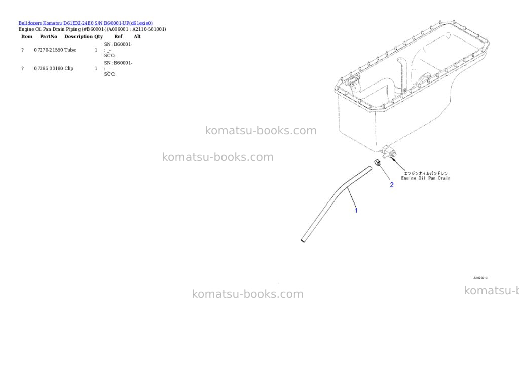 Komatsu D61EXI-24E0 S/N B60001-UP Parts catalog cover Page 4
