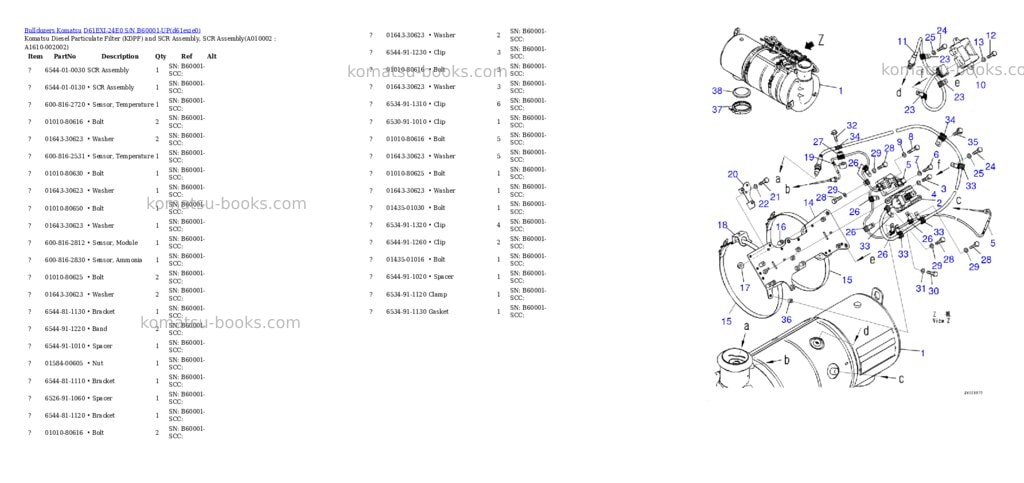 Komatsu D61EXI-24E0 S/N B60001-UP Parts catalog cover Page 9