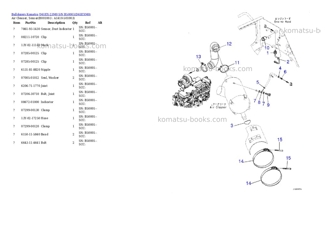 Komatsu d61ex-23m0 s/n b50001 Parts catalog cover Page 2