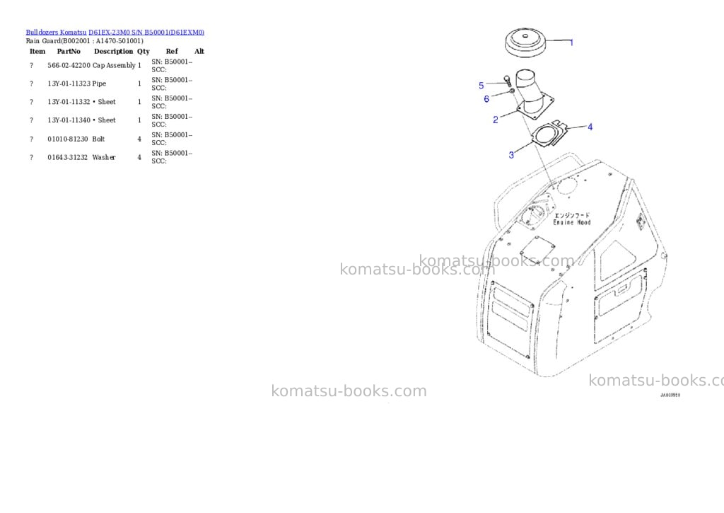 Komatsu d61ex-23m0 s/n b50001 Parts catalog cover Page 3