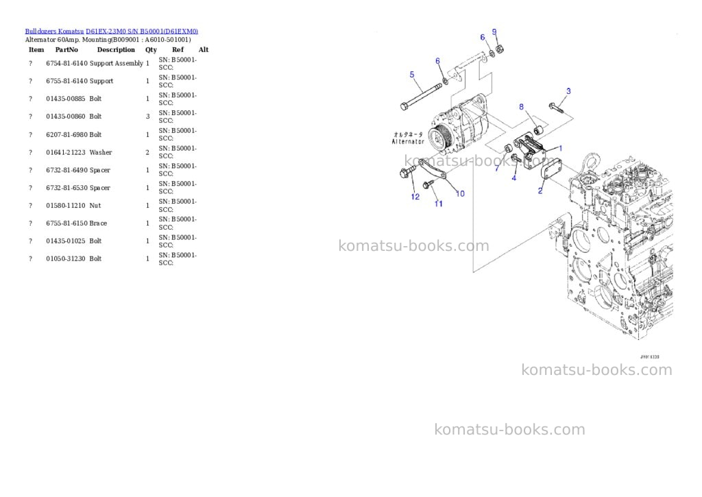 Komatsu d61ex-23m0 s/n b50001 Parts catalog cover Page 9