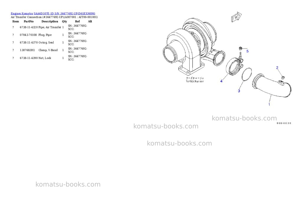 Komatsu saa6d107e-1d s/n 36477692-up Parts catalog cover Page 5