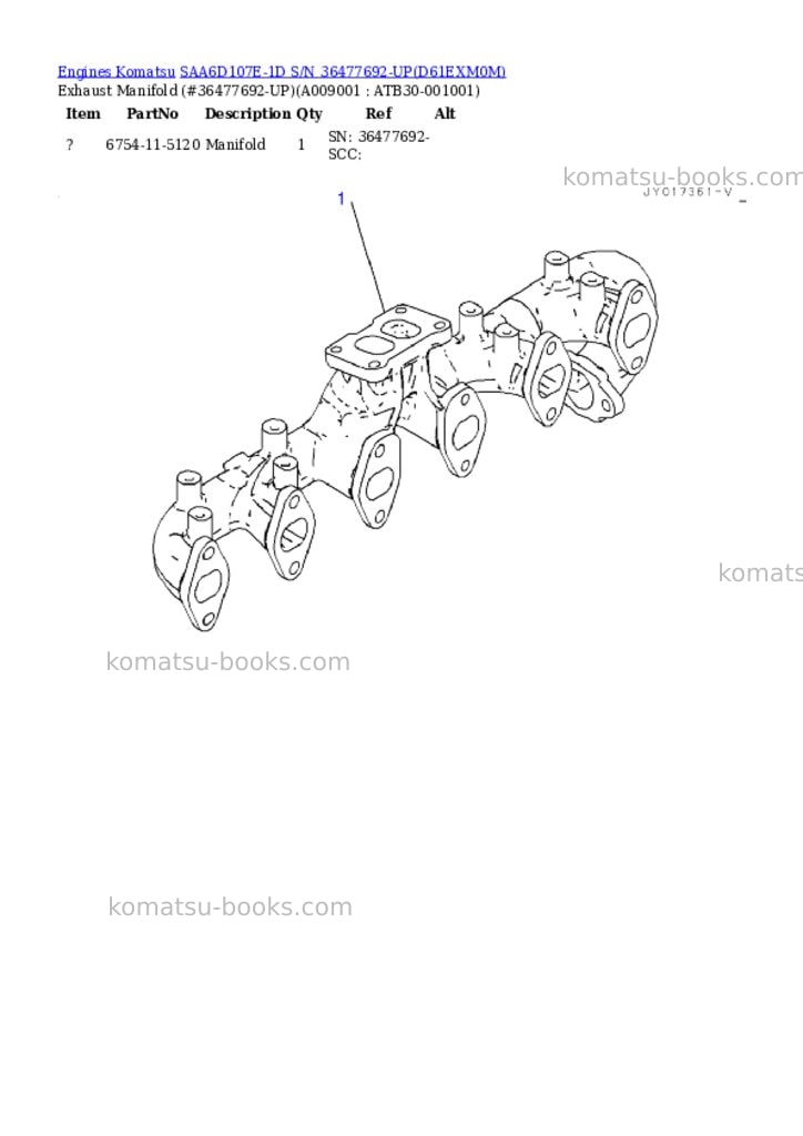 Komatsu saa6d107e-1d s/n 36477692-up Parts catalog cover Page 7