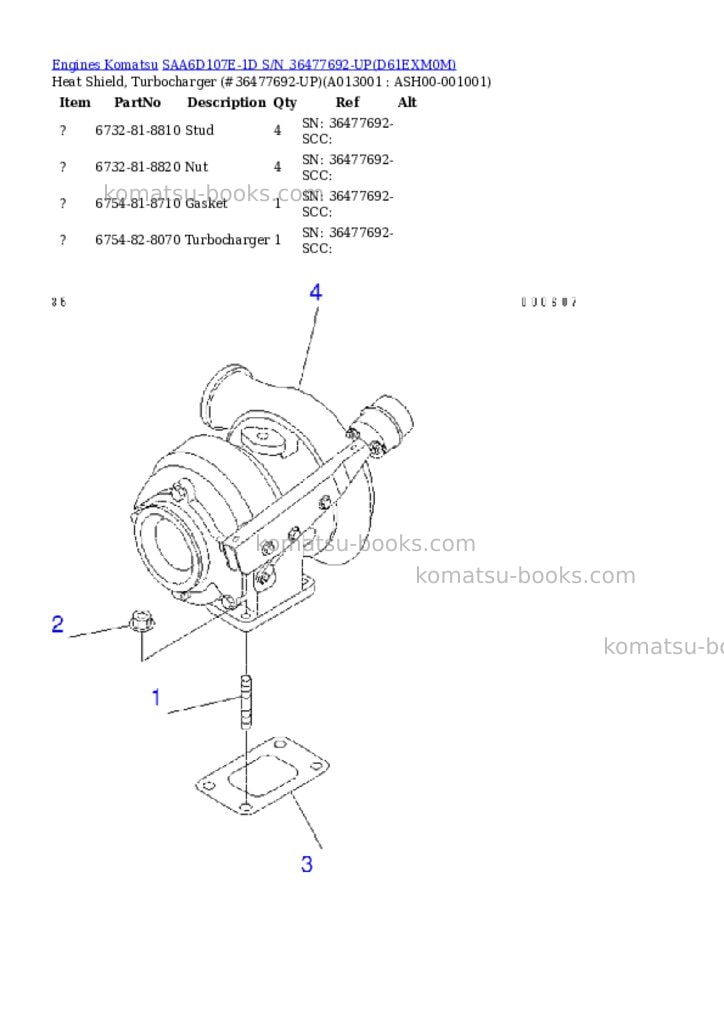 Komatsu saa6d107e-1d s/n 36477692-up Parts catalog cover Page 9