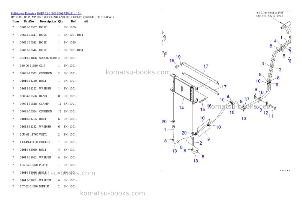 Komatsu d61p-12-l s/n 1001-up Parts catalog cover Page 5