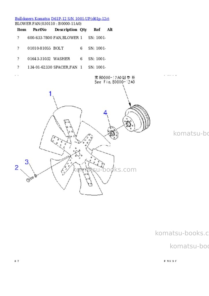 Komatsu d61p-12 s/n 1001-up overseas version Parts catalog cover Page 10
