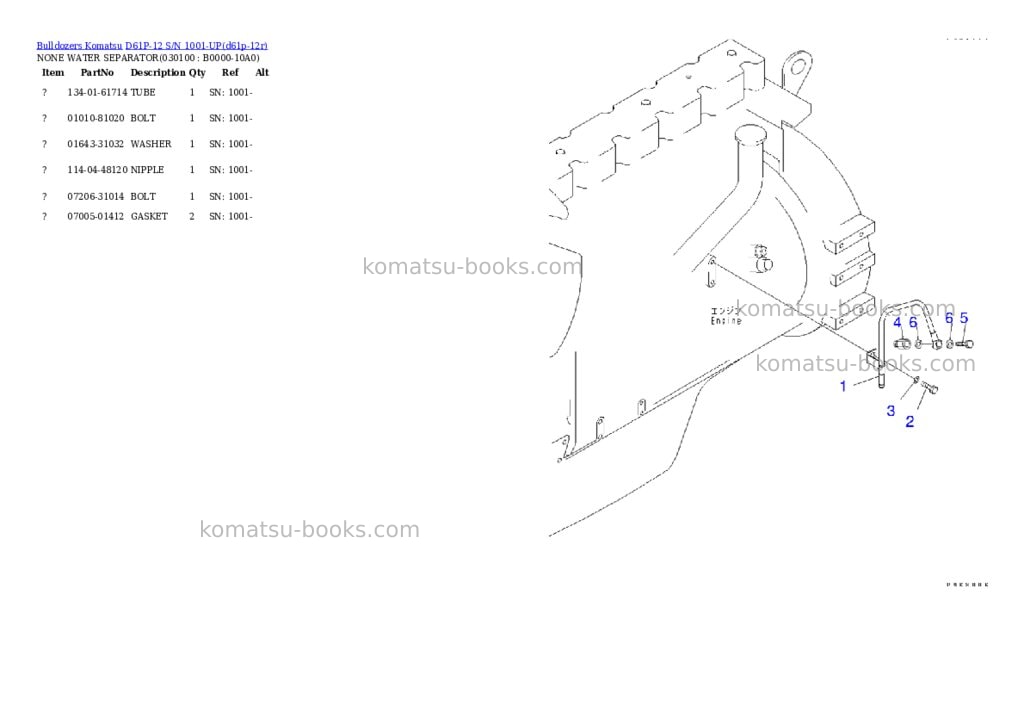 Komatsu d61p-12 s/n 1001-up overseas version Parts catalog cover Page 9