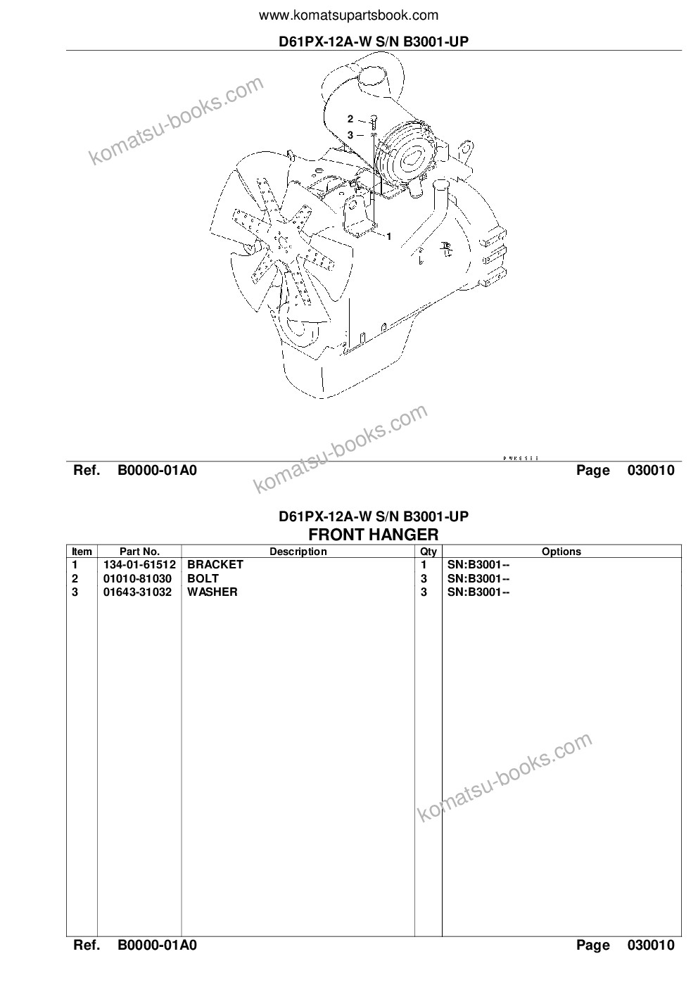Komatsu d61px-12a-w s/n b3001-up Parts catalog cover Page 3