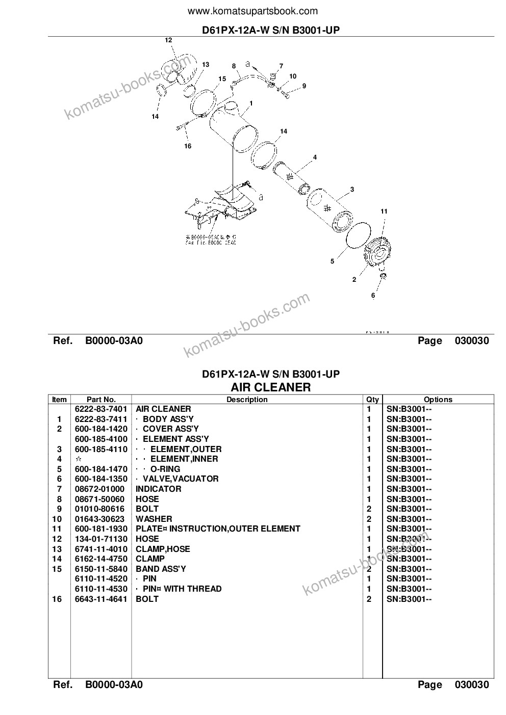 Komatsu d61px-12a-w s/n b3001-up Parts catalog cover Page 5