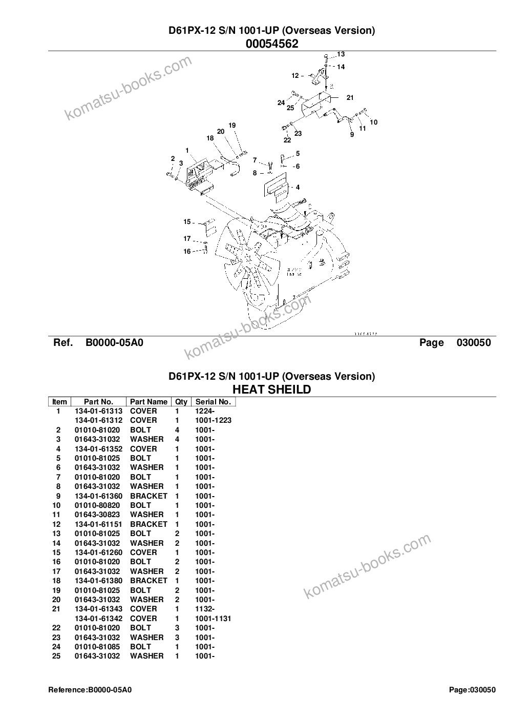Komatsu D61PX-12 S/N 1001-UP (Overseas Version) Parts catalog cover Page 7