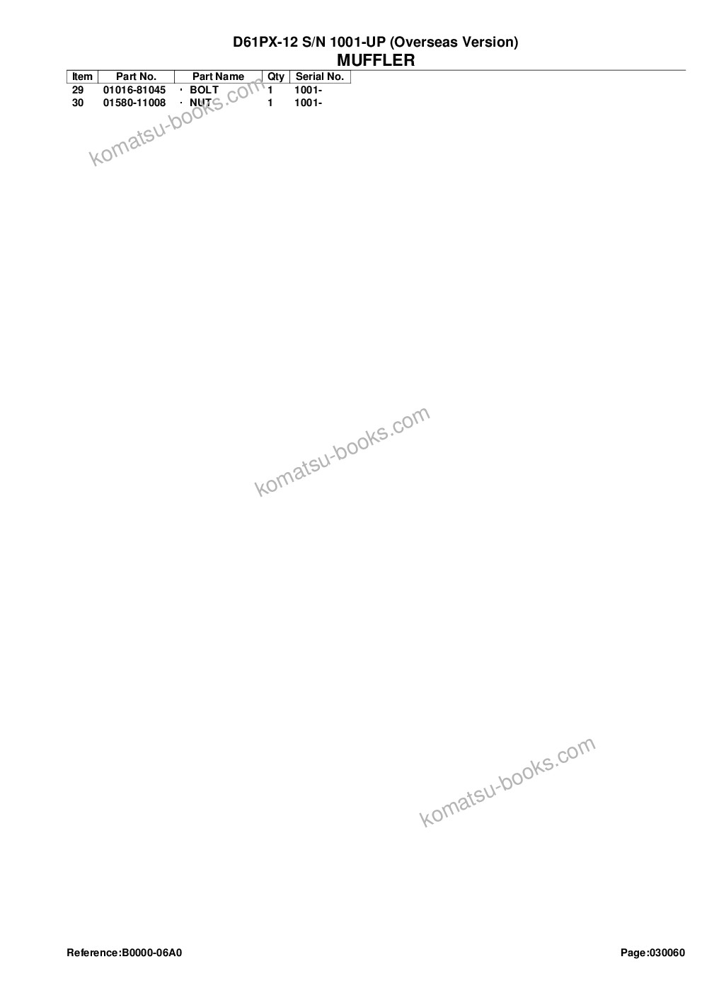 Komatsu D61PX-12 S/N 1001-UP (Overseas Version) Parts catalog cover Page 9