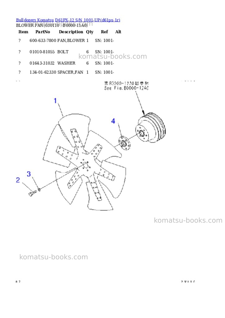 Komatsu d61px-12 s/n 1001-up overseas version Parts catalog cover Page 10
