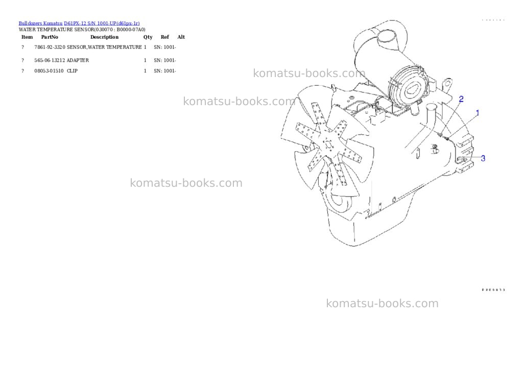 Komatsu d61px-12 s/n 1001-up overseas version Parts catalog cover Page 6