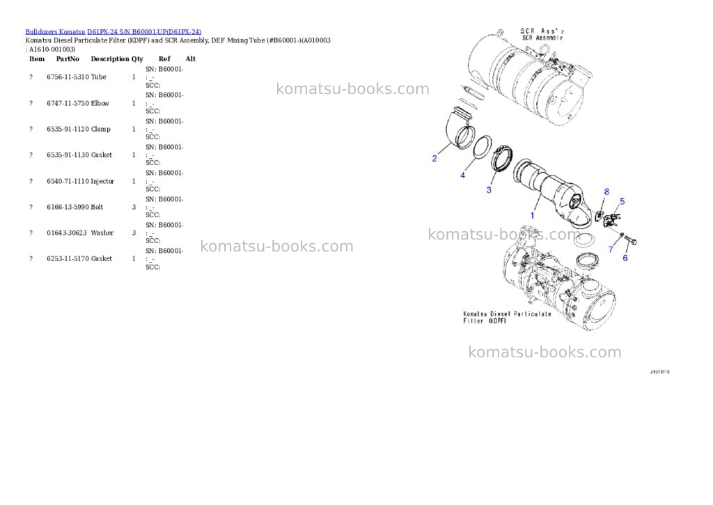 Komatsu d61px-24 s/n b60001-up Parts catalog cover Page 10