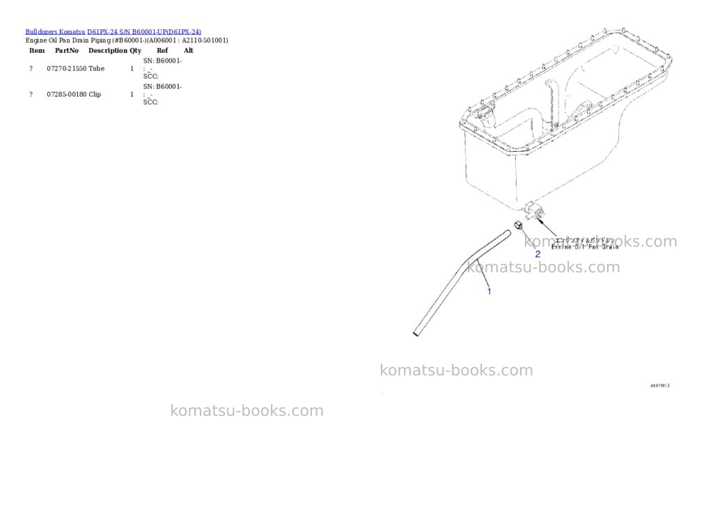 Komatsu d61px-24 s/n b60001-up Parts catalog cover Page 4