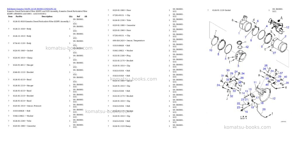 Komatsu d61px-24 s/n b60001-up Parts catalog cover Page 8