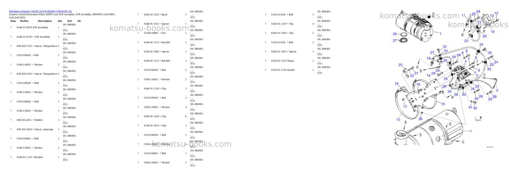 Komatsu d61px-24 s/n b60001-up Parts catalog cover Page 9
