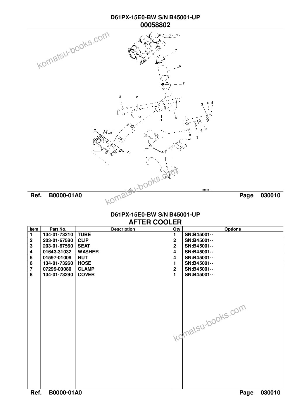 Komatsu d61px-15e0-bw s/n b45001-up Parts catalog cover Page 3