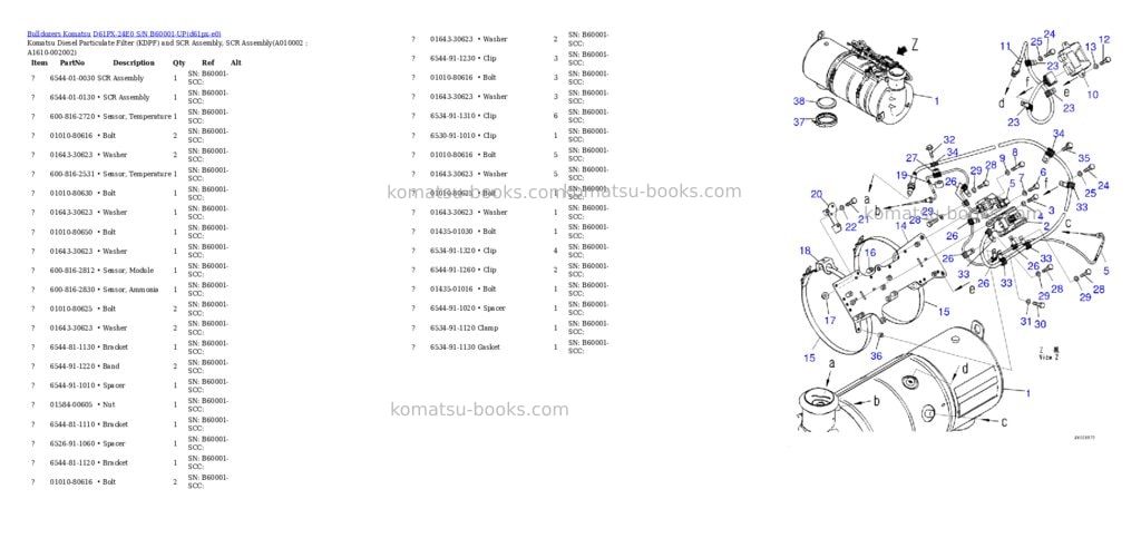 Komatsu D61PX-24E0 S/N B60001-UP Parts catalog cover Page 9