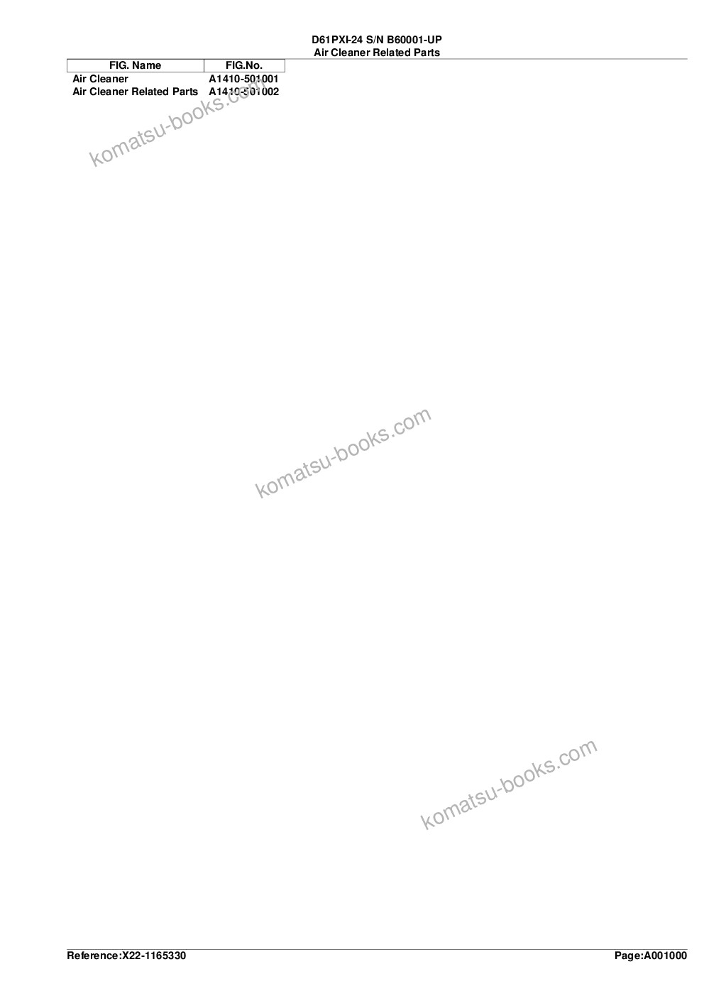 Komatsu d61pxi-24 s/n b60001-up Parts catalog cover Page 3