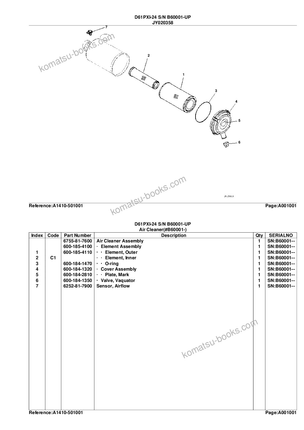 Komatsu d61pxi-24 s/n b60001-up Parts catalog cover Page 4