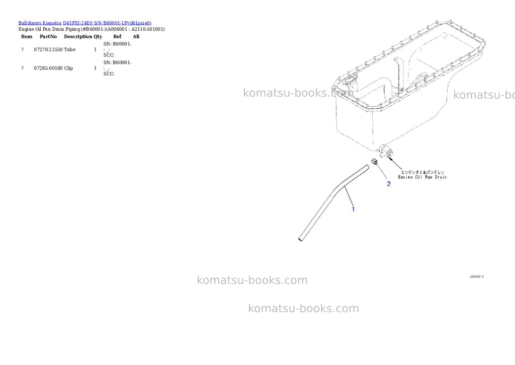 Komatsu D61PXI-24E0 S/N B60001-UP Parts catalog cover Page 4