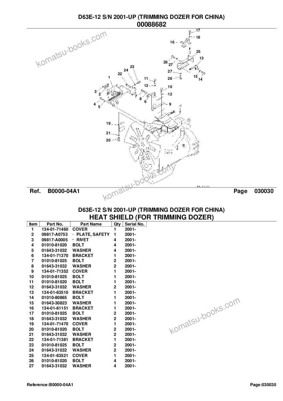 Komatsu d63e-12 s/n 2001-up trimming dozer for china Catalogo ricambi copertina Pagina 5
