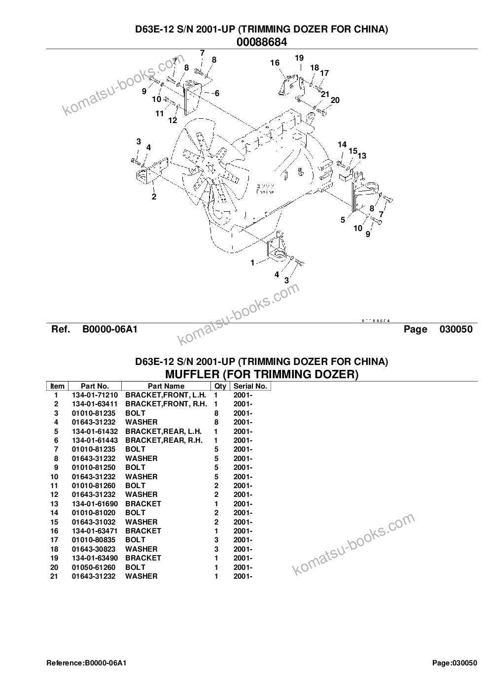 Komatsu d63e-12 s/n 2001-up trimming dozer for china Catalogo ricambi copertina Pagina 8