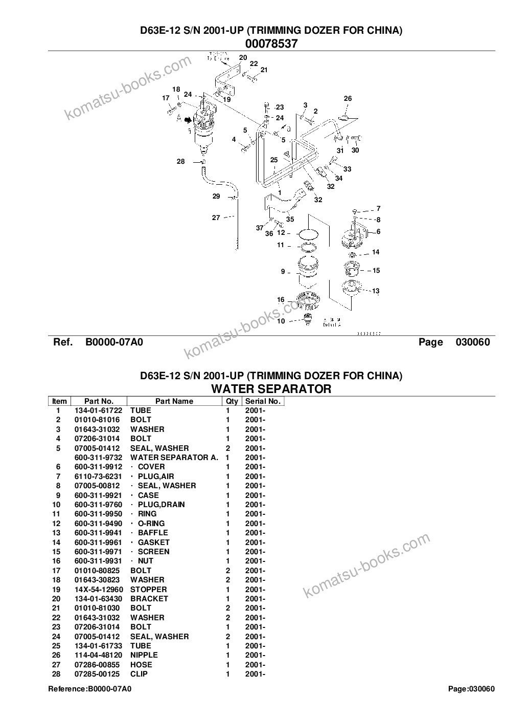 Komatsu d63e-12 s/n 2001-up trimming dozer for china Catalogo ricambi copertina Pagina 9