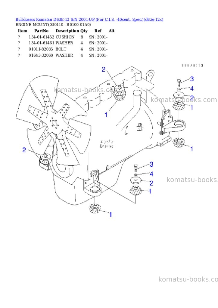 Komatsu d63e-12 s/n 2001-up for c.i.s. -40cent. spec. Parts catalog cover Page 10