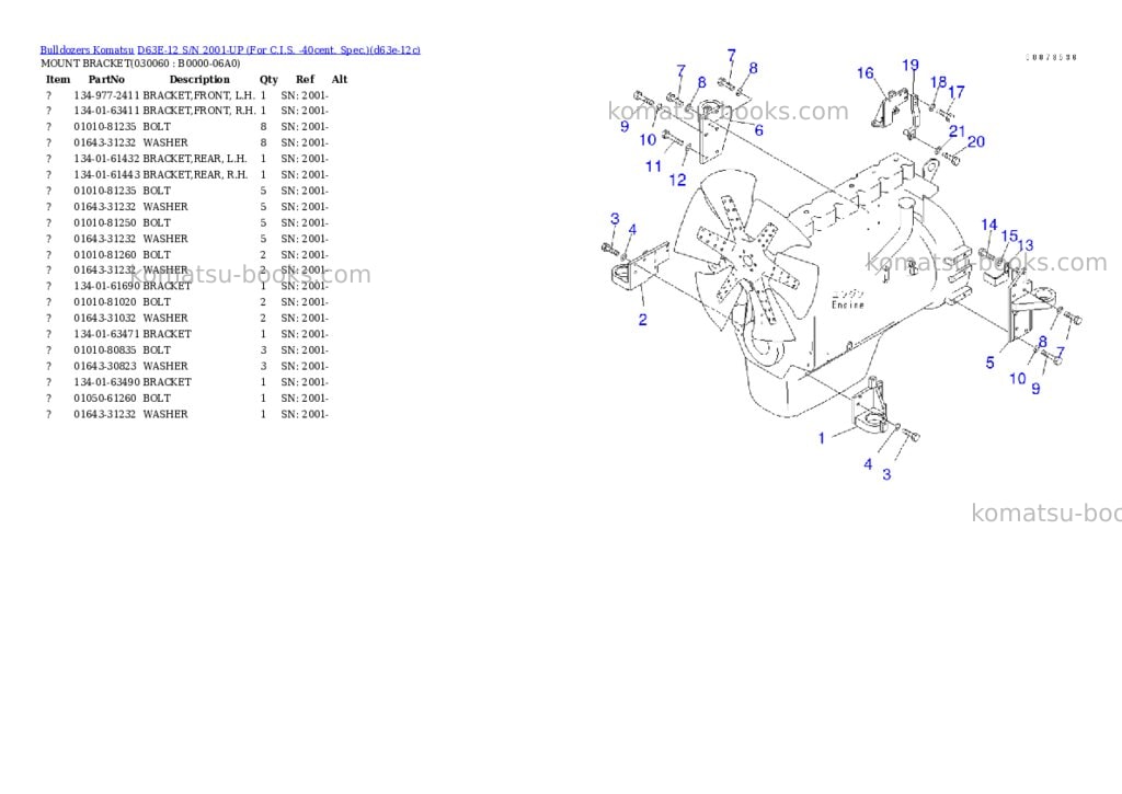 Komatsu d63e-12 s/n 2001-up for c.i.s. -40cent. spec. Parts catalog cover Page 5