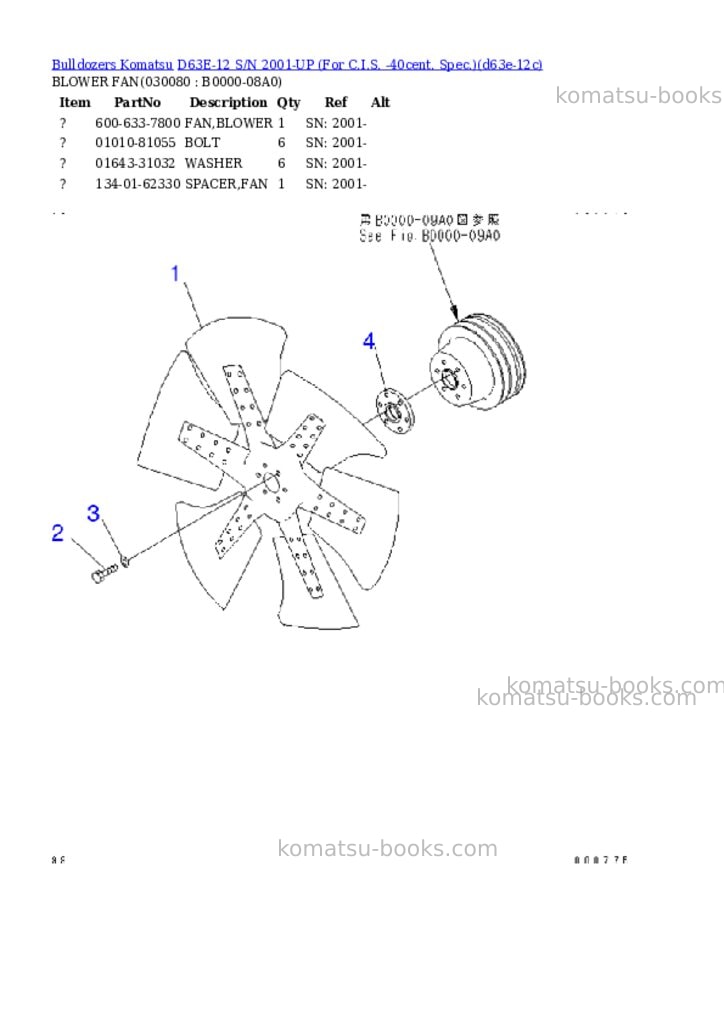 Komatsu d63e-12 s/n 2001-up for c.i.s. -40cent. spec. Parts catalog cover Page 7
