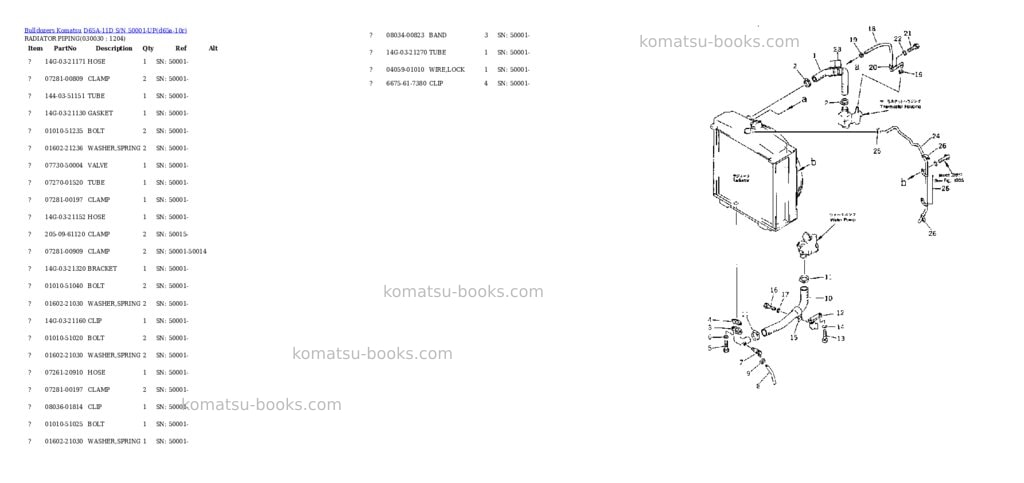 Komatsu d65a-11d s/n 50001-up Parts catalog cover Page 2