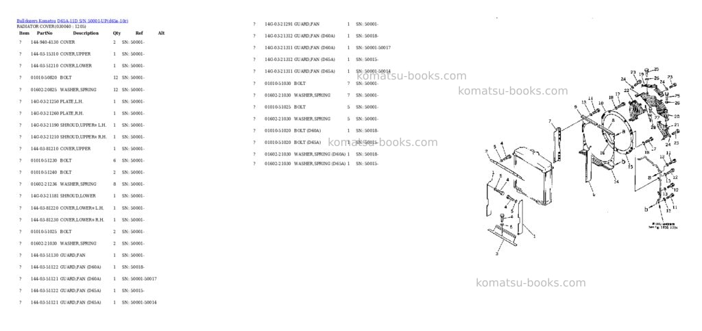 Komatsu d65a-11d s/n 50001-up Parts catalog cover Page 3