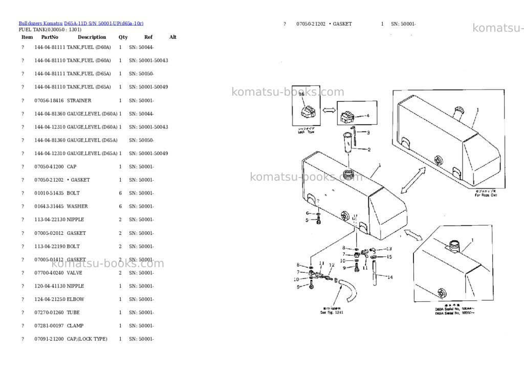 Komatsu d65a-11d s/n 50001-up Parts catalog cover Page 4