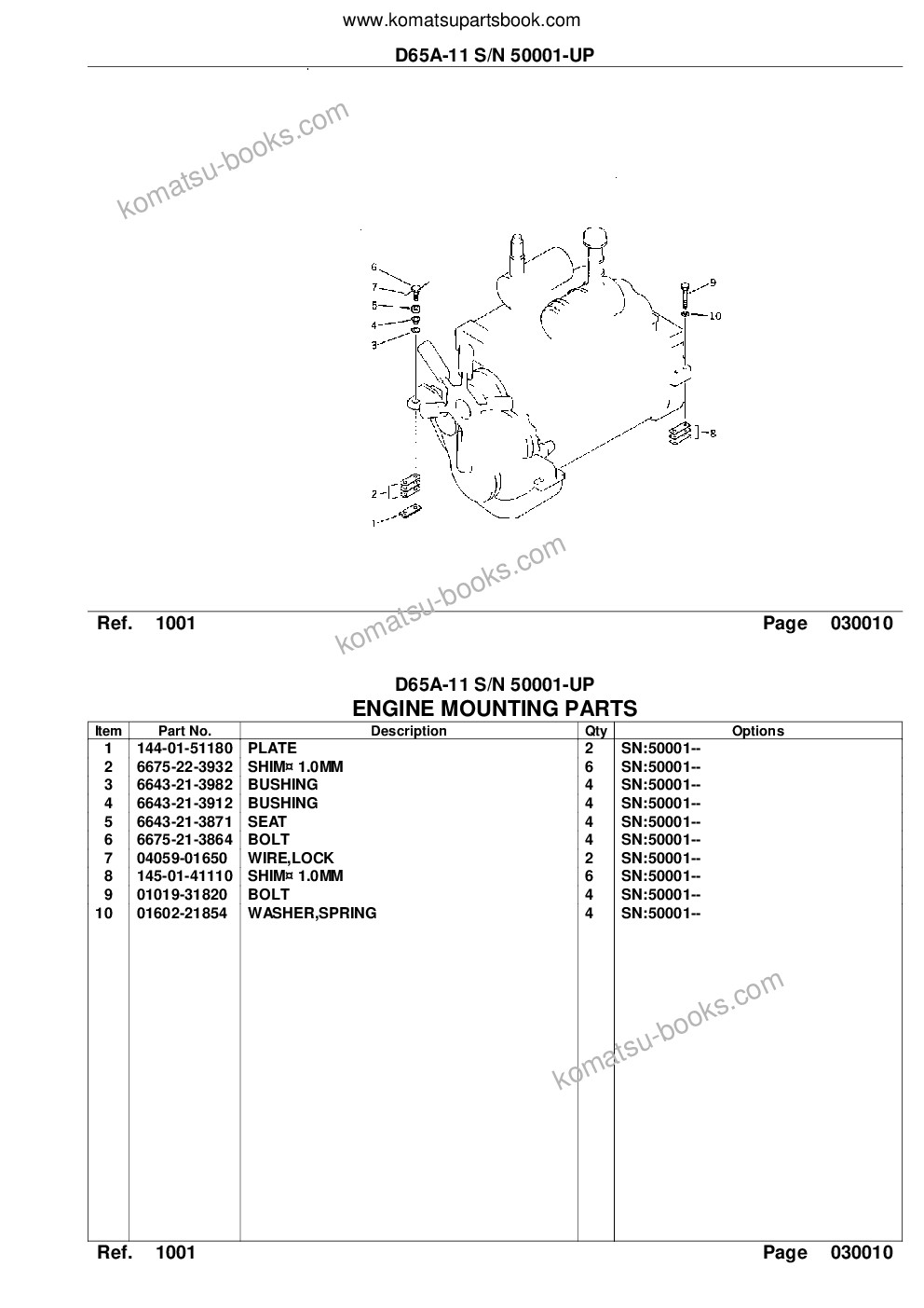 Komatsu d65a-11 s/n 50001-up Parts catalog cover Page 3