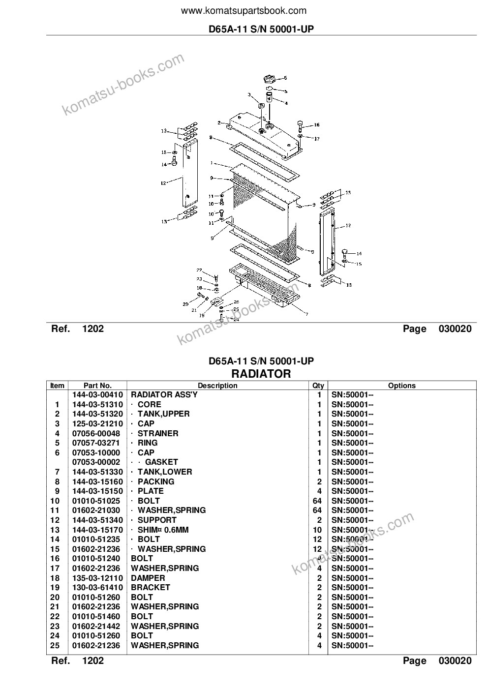 Komatsu d65a-11 s/n 50001-up Parts catalog cover Page 4