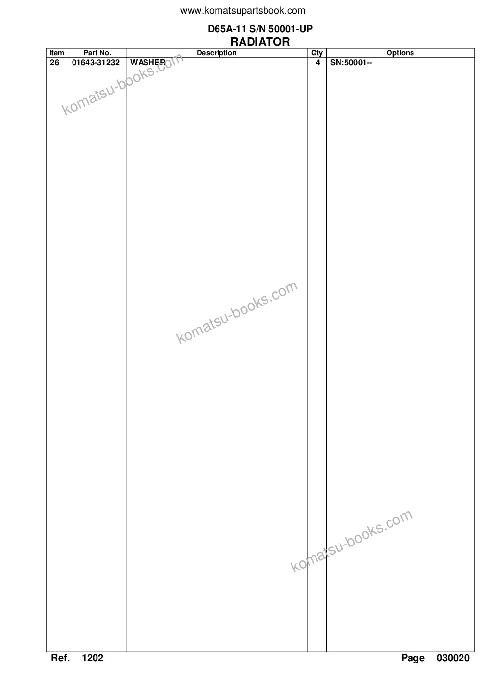 Komatsu d65a-11 s/n 50001-up Parts catalog cover Page 5