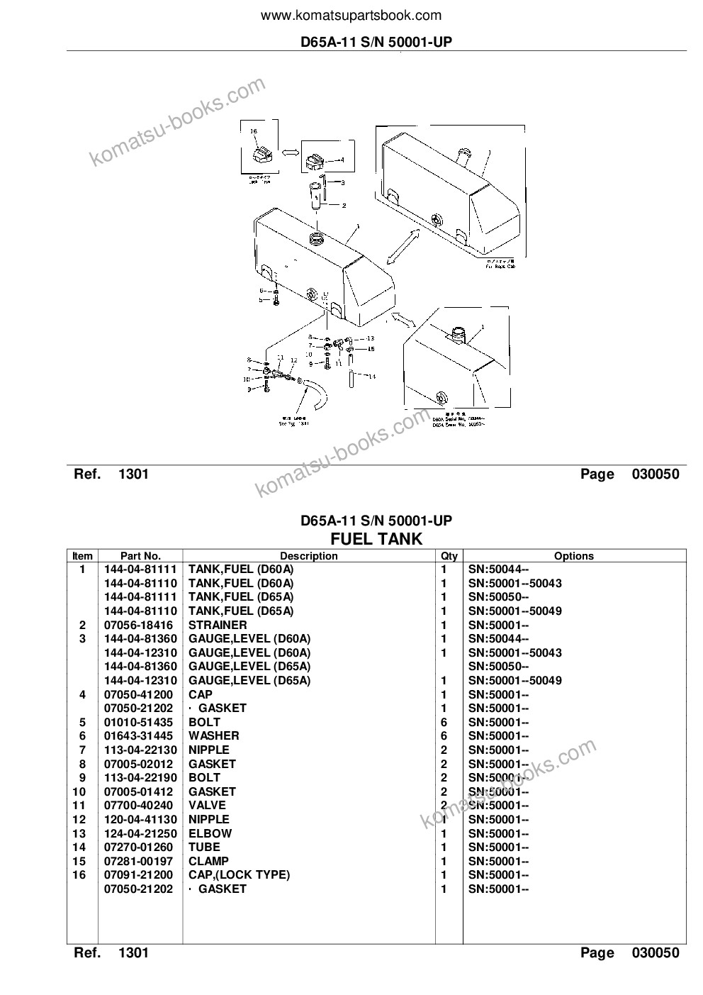 Komatsu d65a-11 s/n 50001-up Parts catalog cover Page 9
