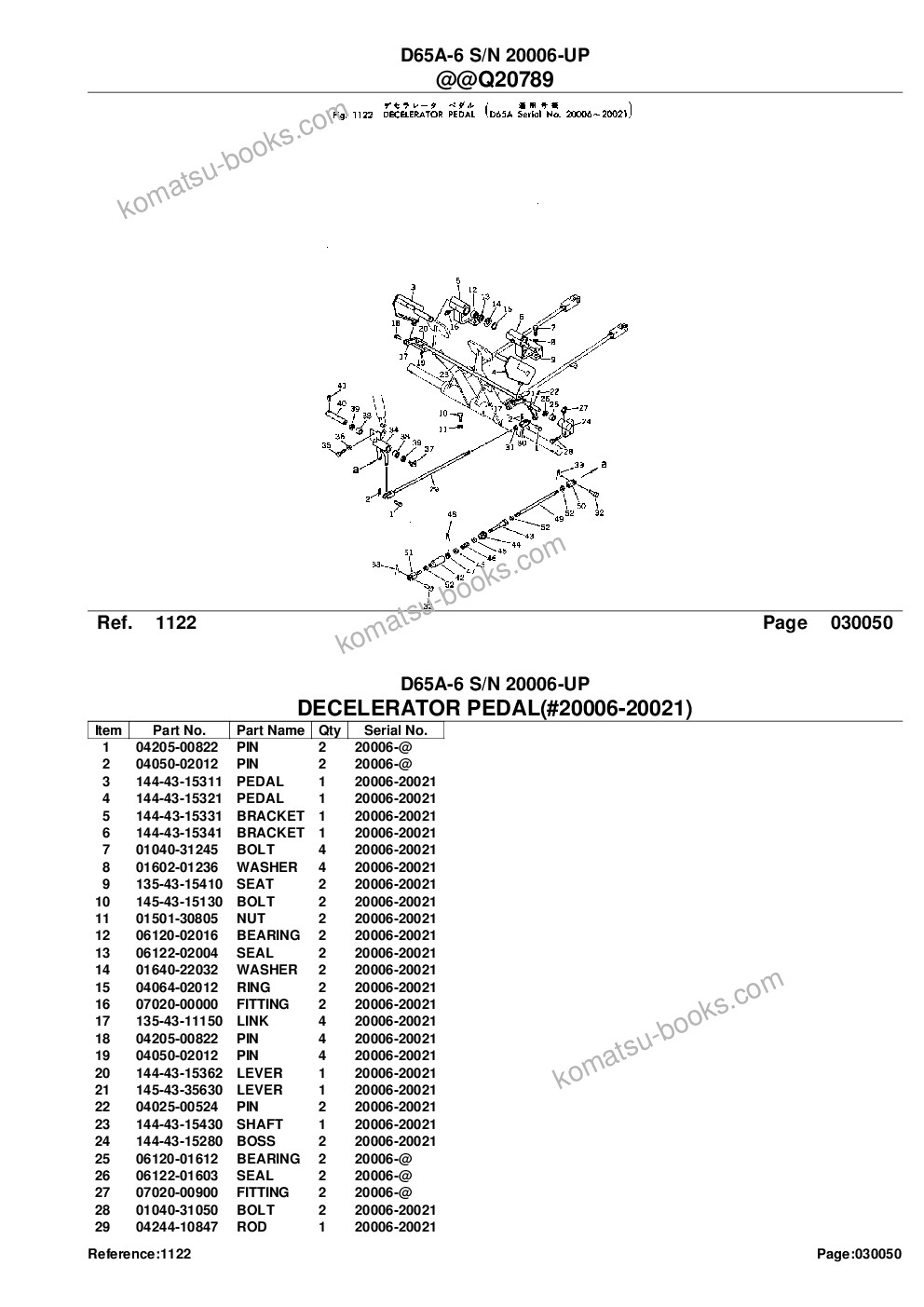 Komatsu D65A-6 S/N 20006-UP Catálogo de piezas cover Page 10