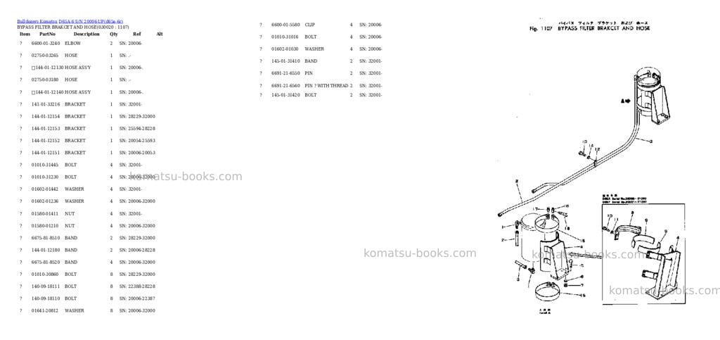 Komatsu d65a-6 s/n 20006-up Parts catalog cover